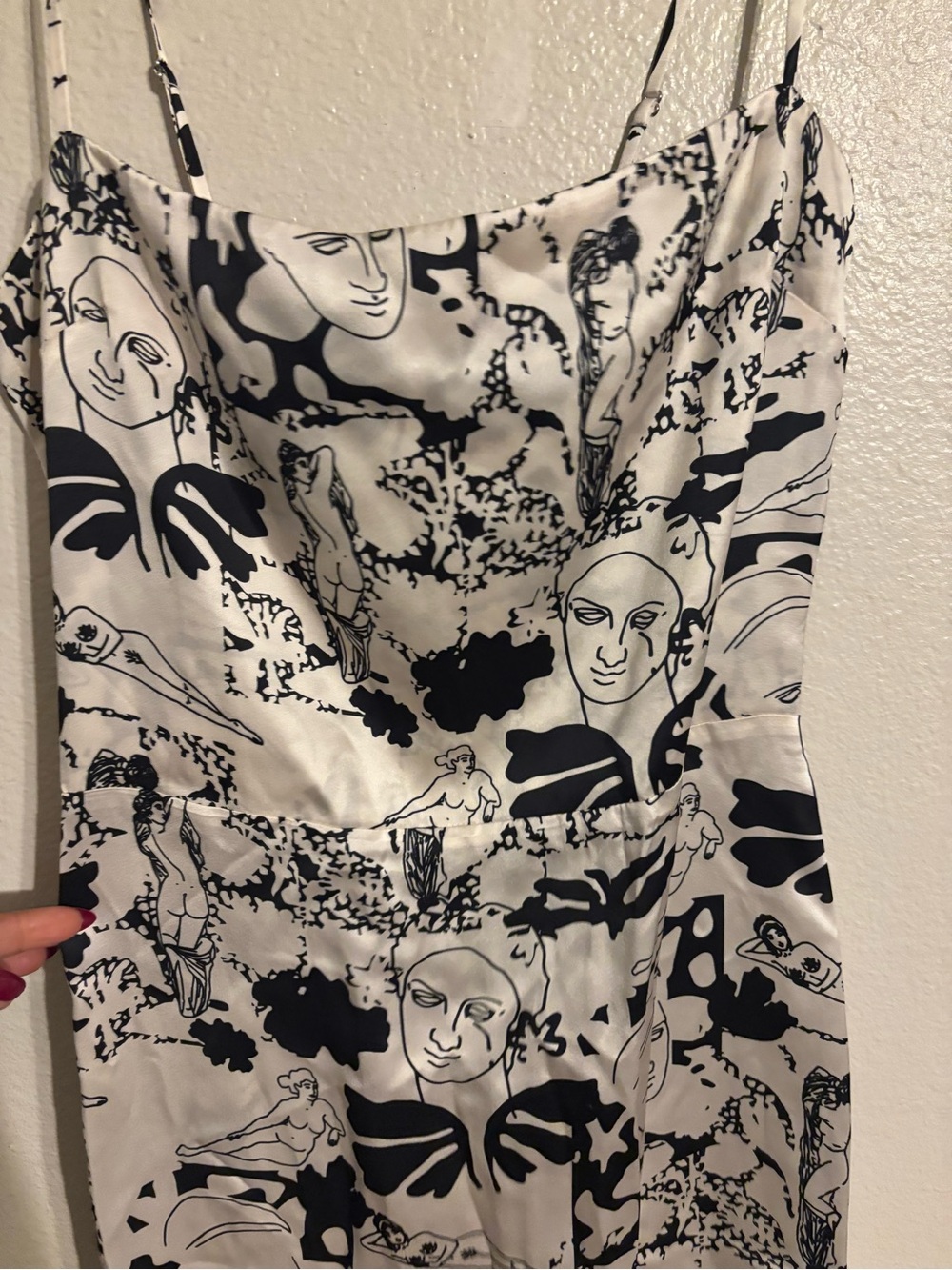 Reformation Kosta Silk Mini Dress with Abstract Faces and People NWT - Picture 3 of 10